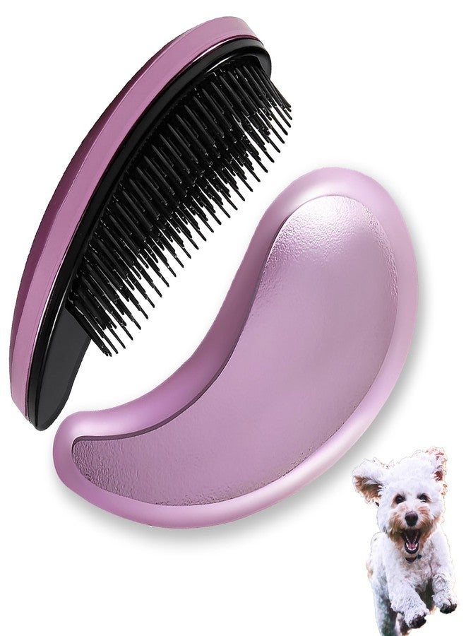 DEEUCHIS Small Dog Brush, Soft Pet Grooming Brush for Shih Tzus, Yorkies, Maltipoos, Maltese, Puppy Massaging Hair Brush, Cat Brush, for Small Animals Rabbits of All Hair Types (Frosted Pink) - Image 1